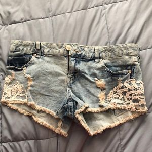 Light wash shorts